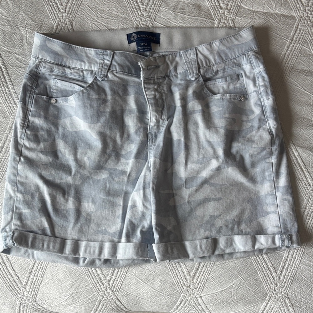 Democracy Light Blue Camo Women Shorts